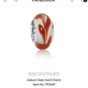 Pandora Auburn Glass Swirl Charm
